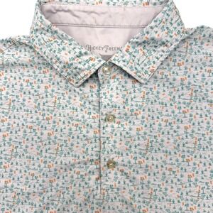 Hickey Freeman Men's Short‎ Sleeve AOP Cactus Desert Large Golf Polo Shirt
